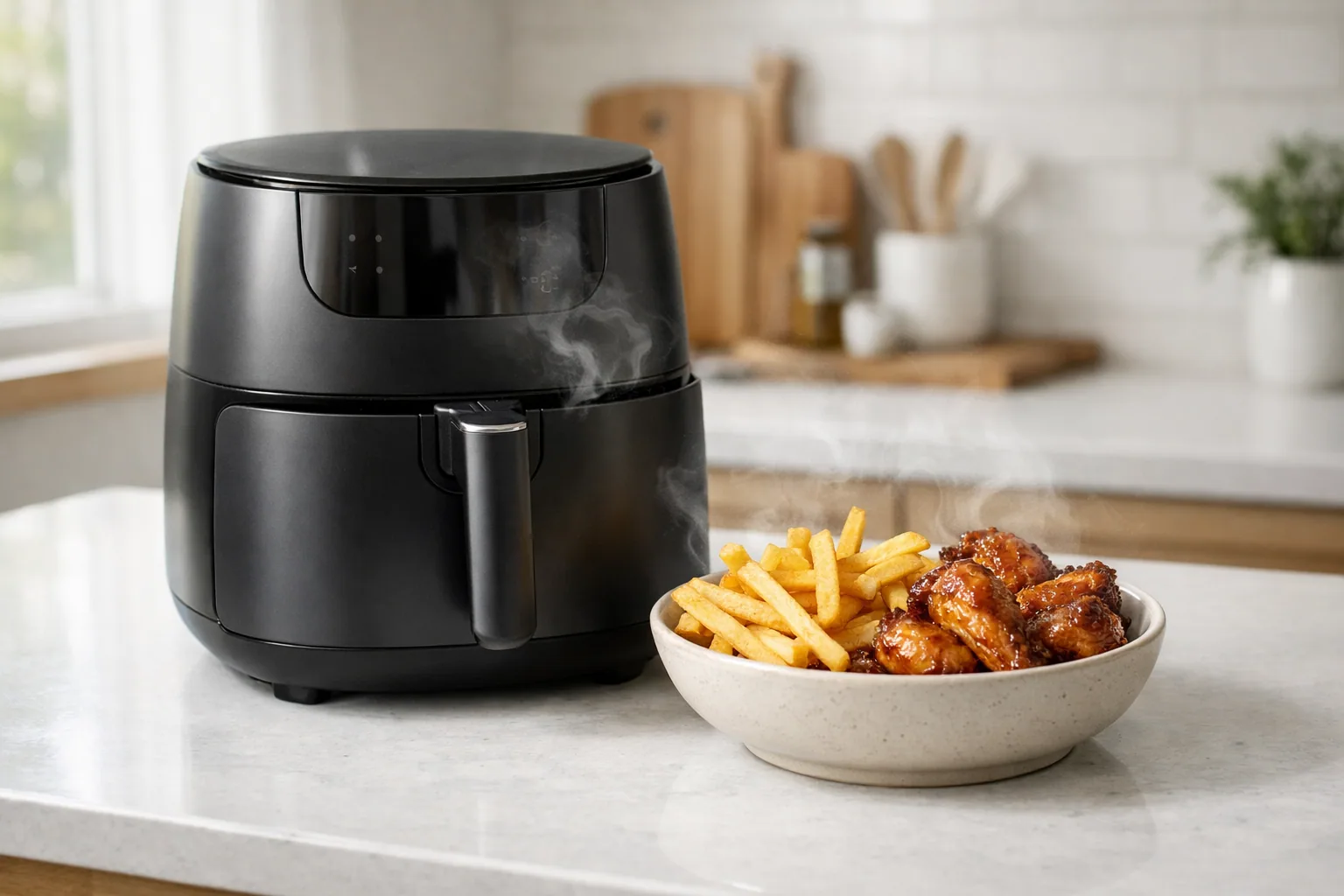 Air fryer picks for 2026 arranged on a kitchen counter, including Cosori, Ninja and Instant Pot models
